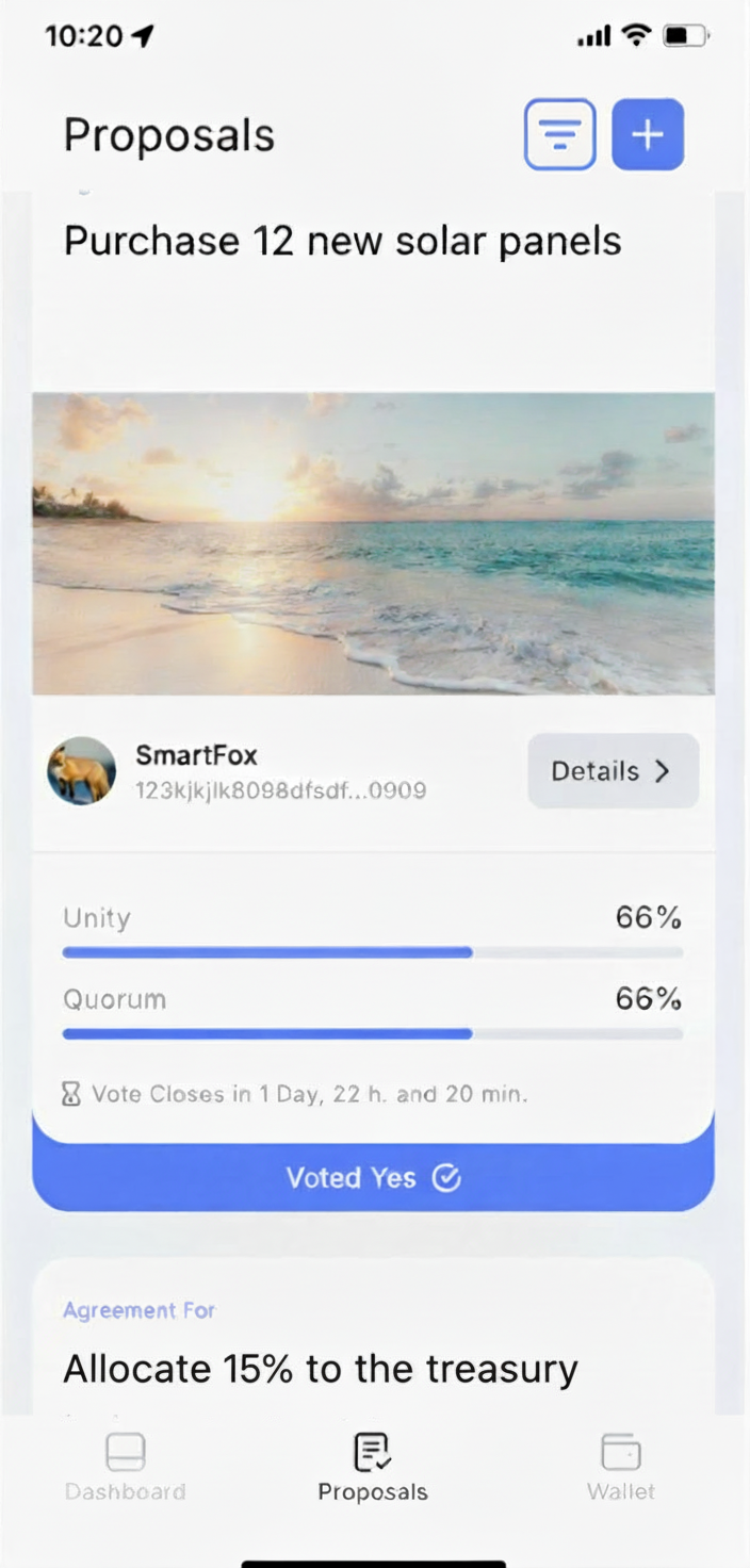 Hypha app proposals view